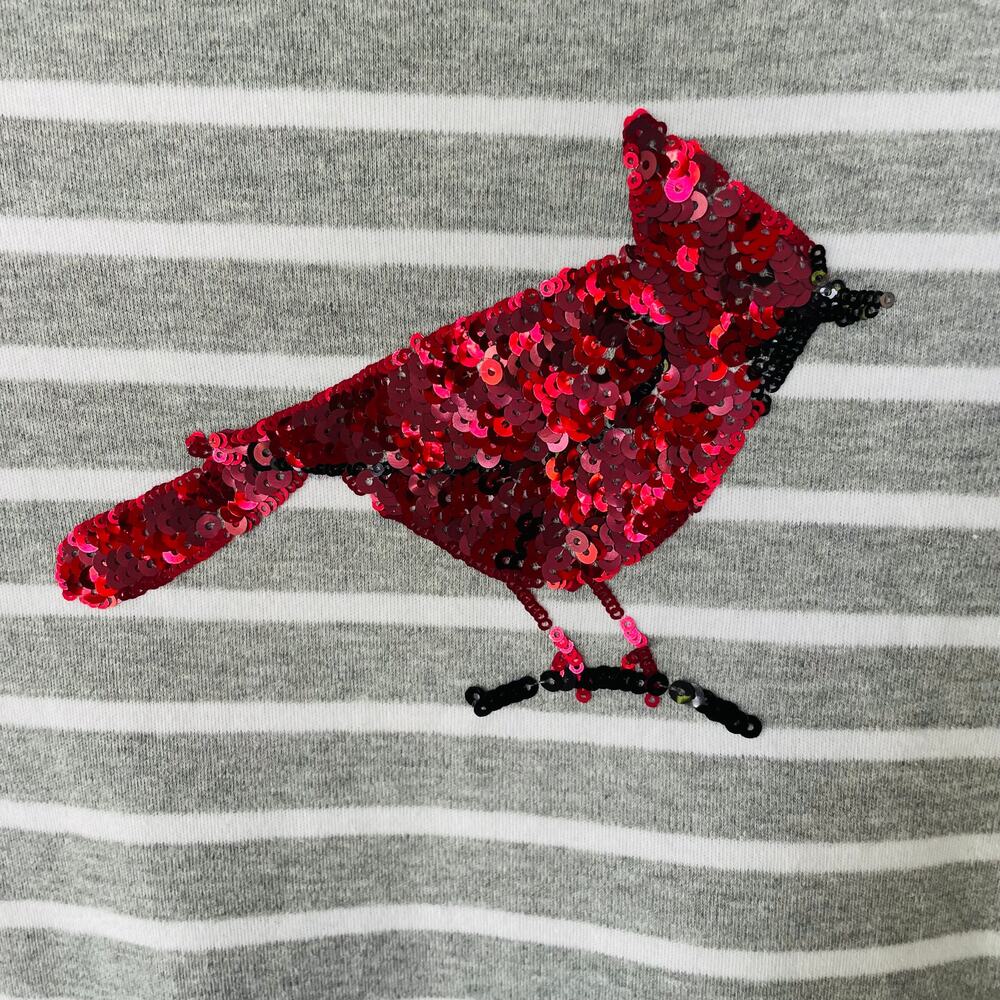 Quacker Factory Gray Knit Sequin Cardinal V Neck … - image 4